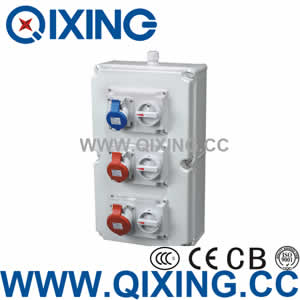 Plastic power combination socket box QCSM-0901