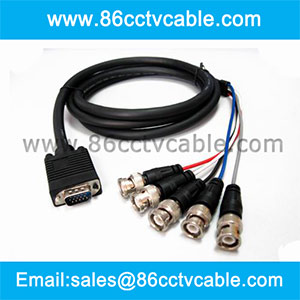 vga15 pins to 5 bnc cable